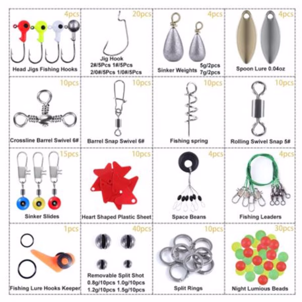 Sport 178 Piece Fishing Accessories Kit With Portable Travel Storage Box - Image 3