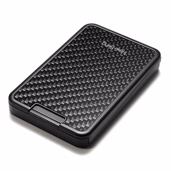 New-Bring Aluminum Sliding Card Holder - RFID Blocking (Black & Carbon)
