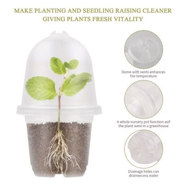 20 Piece Plant Propagation Domes with Pots & Plant Labels - Image 4