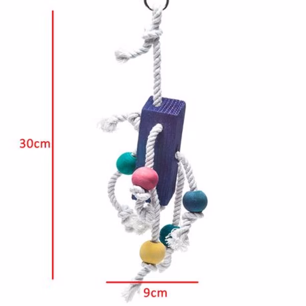 Parrot World Bird Toy Rope & Wood (T-020) - Image 2