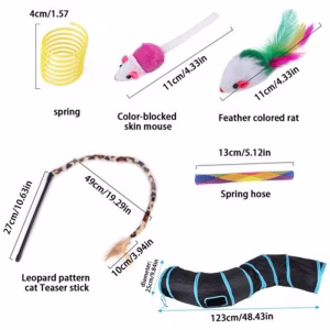 22 Piece Interactive Cat Play Set With S-shaped Tunnel