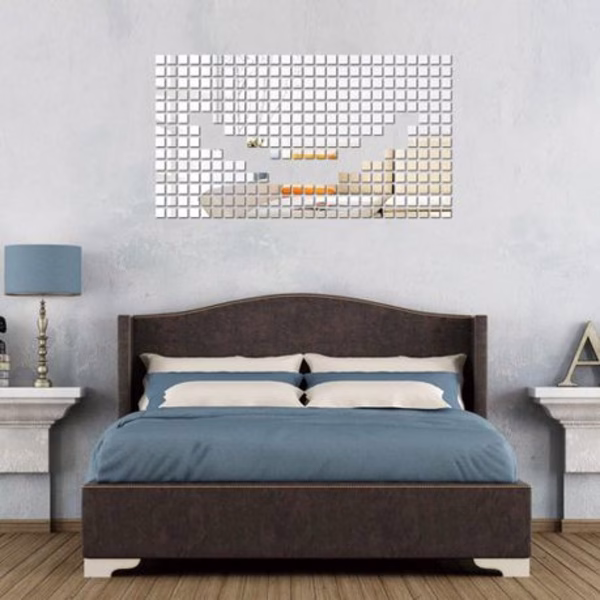 100x Acrylic Mirror Mosaic (Self-Adhesive - 4x4cm each)