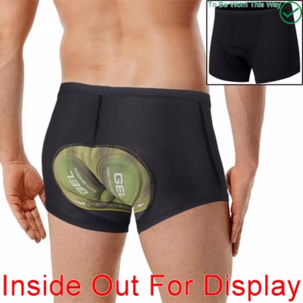 ARSUXEO Mens Cycling Underwear/Undershorts (9D-Gel Pad-Moisture Management) - Image 4