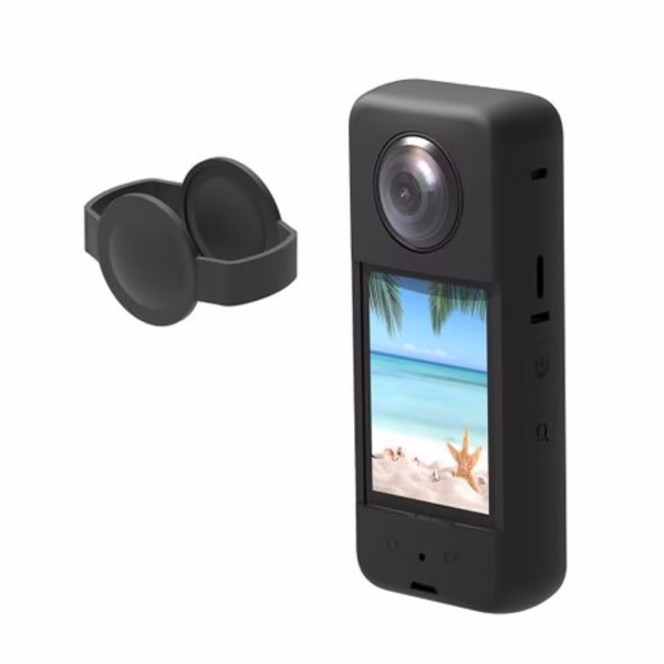 PULUZ Silicone Protective Cover with Lens Cover for Insta360 X3 - Black
