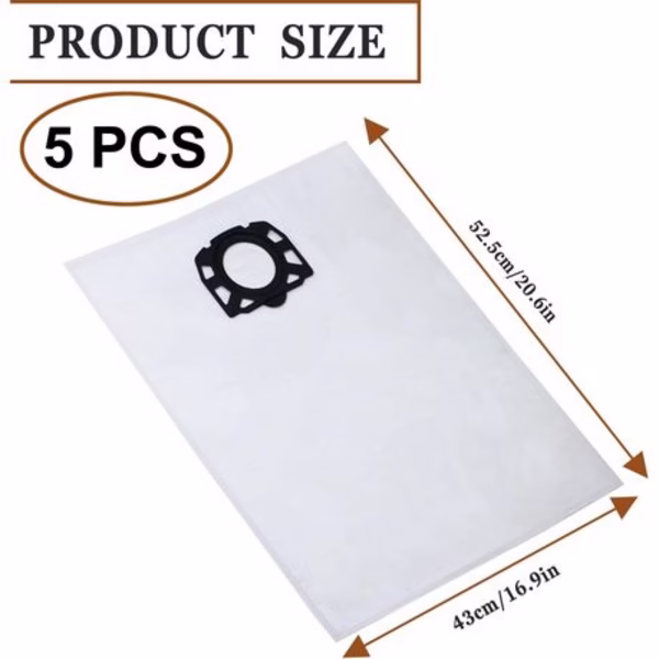 5-Pack Vacuum Bags for Karcher WD4/WD5/WD6 - KFI 487 Compatible - Image 4