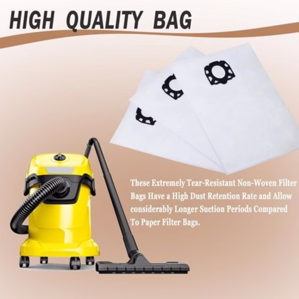 5-Pack Vacuum Bags for Karcher WD4/WD5/WD6 - KFI 487 Compatible - Image 3