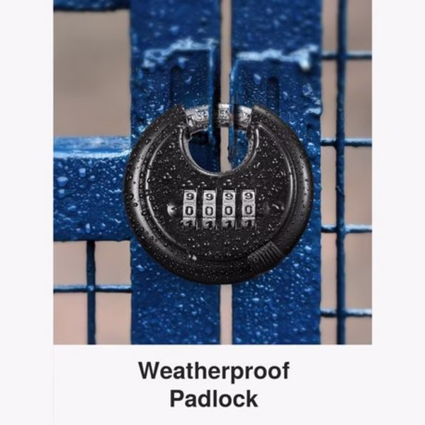 Weatherproof Discus 4-Digit Combination Padlock - 70mm - Image 3