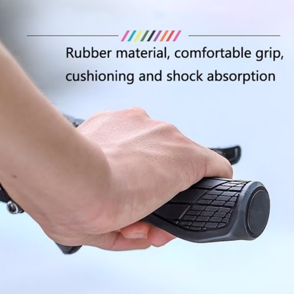 West Biking Semi-Ergonomic Lock-On Grips (Black) - Image 2