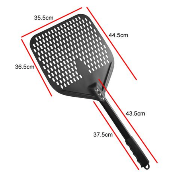 Perforated Pizza Paddle with Detachable Handle - 44.5cm x 35.5cm (Black) - Image 9