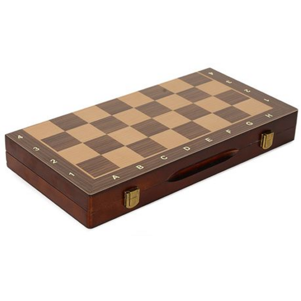 Wooden Magnetic Chess Set with - 4 Queens - Foldable - 380 mm x 380 mm