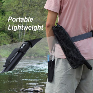 Telescopic Rubber Coated Landing Net (Foldable) - Black - Image 6