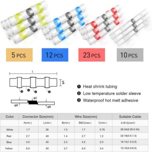 560pc Heat Shrink Tubing with 50pc Heat Shrink Solder Butt Connectors - Image 5