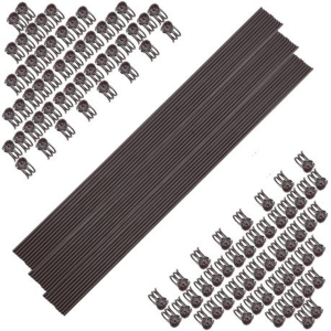 30 Plastic Coated Orchid Stakes(90cm) & 100 Clips - Image 1