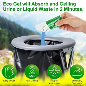 25 Pack Eco-Absorbant Portable Toilet Powder Gel Sachets - Image 2