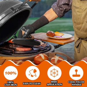 2 Pack Cast Iron Smashing Burger Press Set-Round and Rectangle - Image 9