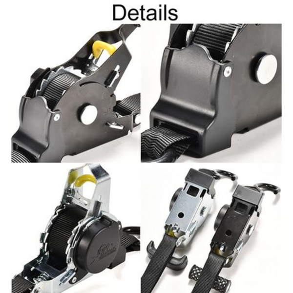 Automatic Retract Tensioner Cargo Fixing Straps for Car/Motorcycle 3m - Image 6