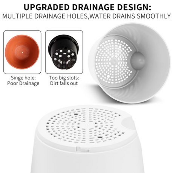 3PCS Self-Watering Planters with Removable Drainage Tray - 25cm, 23cm, 20cm - Image 17