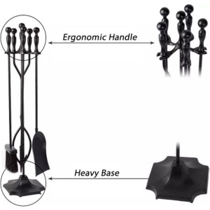 Elegant 5 Piece Fireplace Toolset