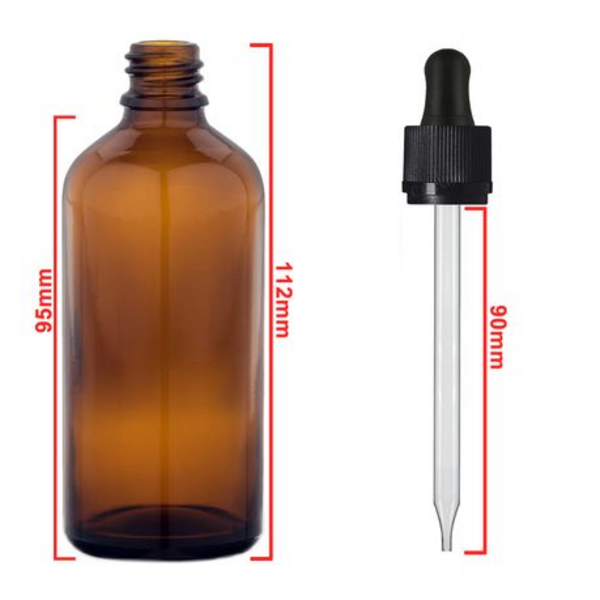 10 Piece 100ml Amber Glass Bottles with Pipettes - Image 2