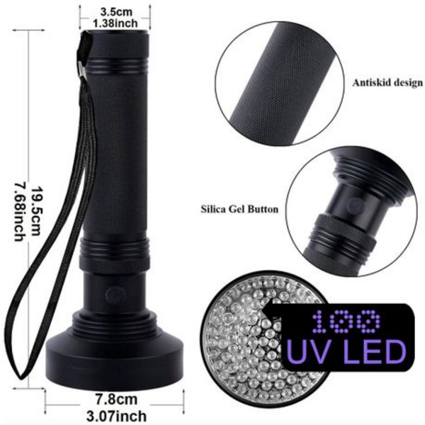 100 LED UV Torch 395nm - Image 4