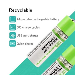2-Pack USB Rechargeable AA Batteries (1.2V 1450mAh) - Image 4