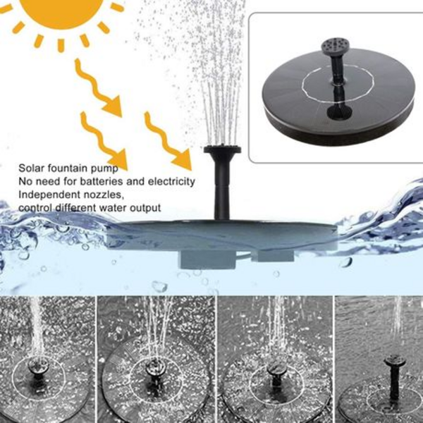 Solar Powered Water Fountain with 7 Heads & Integrated 1.5W Pump - Image 5
