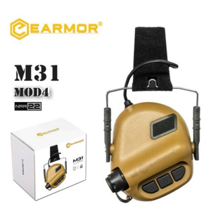 Earmor M31 MOD4 NRR22 Electronic Ear Protector with Aux - Cayote Brown - Image 2