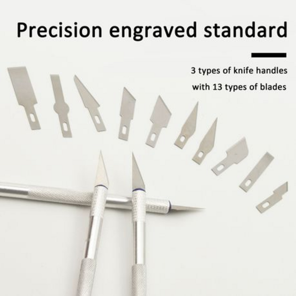 13 Piece Aluminum Alloy Craft Knife Handmade Tool Set - Image 6