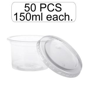 Clear Plastic Containers with Lids - 50 Pack - 150ml - Image 3