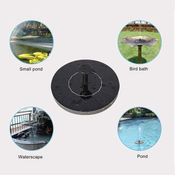 Solar Powered Water Fountain with 7 Heads & Integrated 1.5W Pump - Image 3