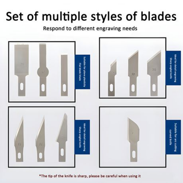 13 Piece Aluminum Alloy Craft Knife Handmade Tool Set - Image 7