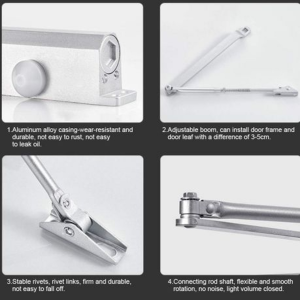 Adjustable Automatic Spring Hydraulic Door Closer for Commercial & Home Use - Image 2