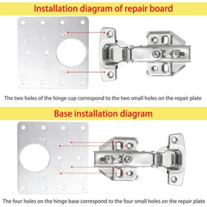 6 Piece Cupboard Hinge Repair Plates with 4 Piece Shelf Support Screws - Image 4