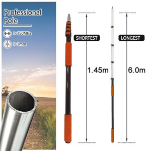Professional Telescopic Pole with Universal Thread-1.45m to 6.0m Extension - Image 3