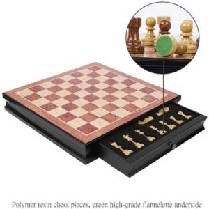 Solid Wood Chess Set with Polymer Chess Pieces - 4 Queens 450 mm x 450 mm - Image 3