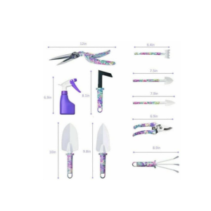 Purple Floral Gardening Tool Set 10 Pieces In Carry Case Novelty Gift Outdoor - Image 2