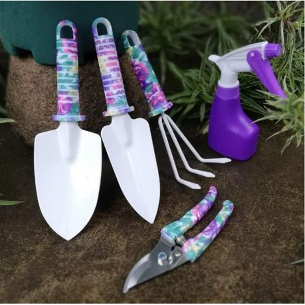 Purple Floral Gardening Tool Set 10 Pieces In Carry Case Novelty Gift Outdoor - Image 7