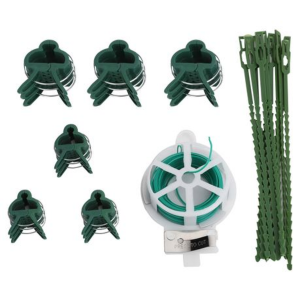 Plant Clip & Tie Set - 18pcs Tomato Clips, 12pcs Ties & PE Wire Reel