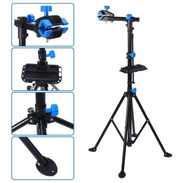 Bicycle Repair and Cleaning Stand - Twist Clamp - Black and Blue - Image 4
