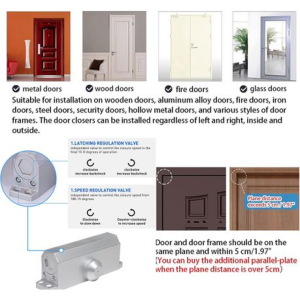 Adjustable Automatic Spring Hydraulic Door Closer for Commercial & Home Use - Image 5