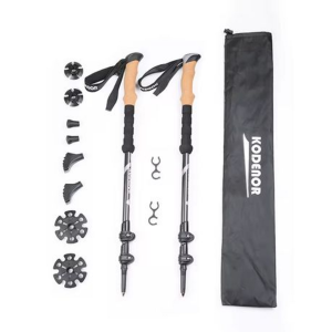 2pcs KODENOR Carbon Fibre Trekking/Walking Poles with Cork Handles & Bag