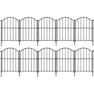 10-Piece Decorative Garden Border Fence - 3m Total Length, 43cm High, Metal