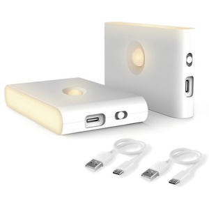 Rechargeable Motion Sensor Night Light - Warm White, USB-C, Magnetic Mount