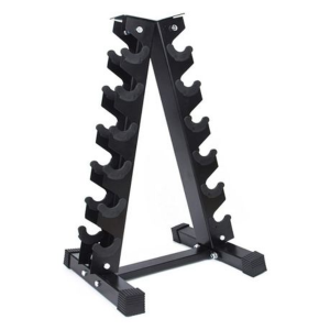 6 Tier Dumbbell Rack - 107cm A-Frame - Black