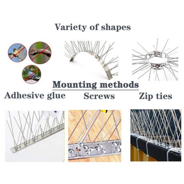 10pcs Stainless Steel Bird Spikes (33cm each length) - Image 2