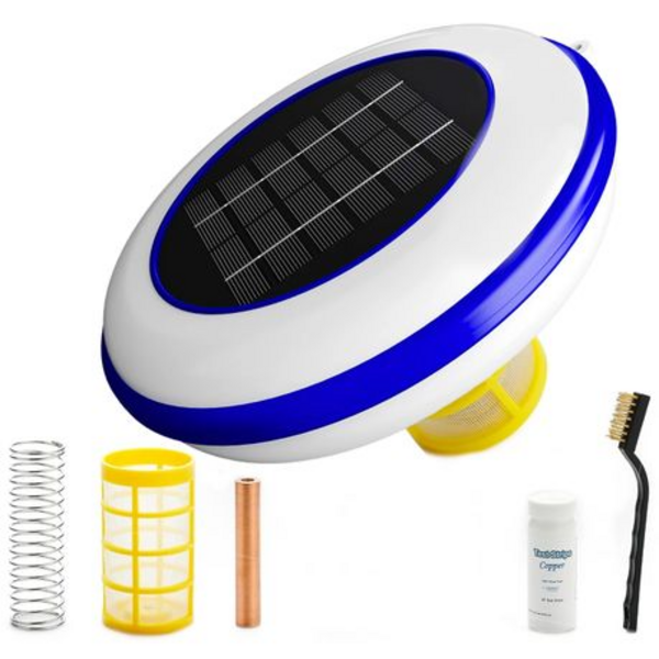 Solar Pool Ionizer Purifier - 2.8W, 450g Copper Anode (Complete Kit)