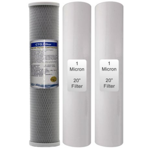 20-inch Replacement Big Blue Filter Set - 3 Piece (2x 1 Micron PP & 1x Carbon)