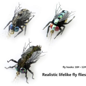 10-Piece Realistic Fly Fishing Lures - Lifelike Dry Flies for Trout & Bass - Image 2