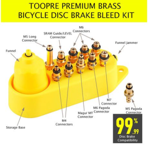 Toopre Premium Bicycle Disc Brake Bleed Kit with Brass Connectors - Image 2