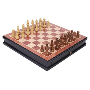 Solid Wood Chess Set with Polymer Chess Pieces - 4 Queens 450 mm x 450 mm - Image 1